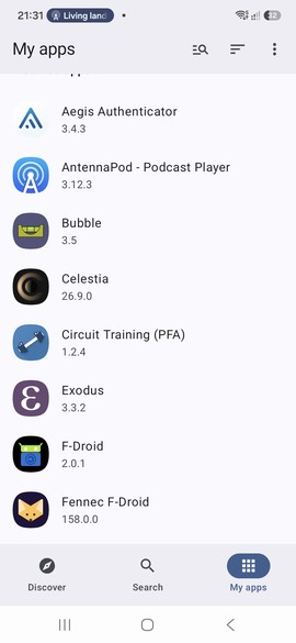 Installed apps