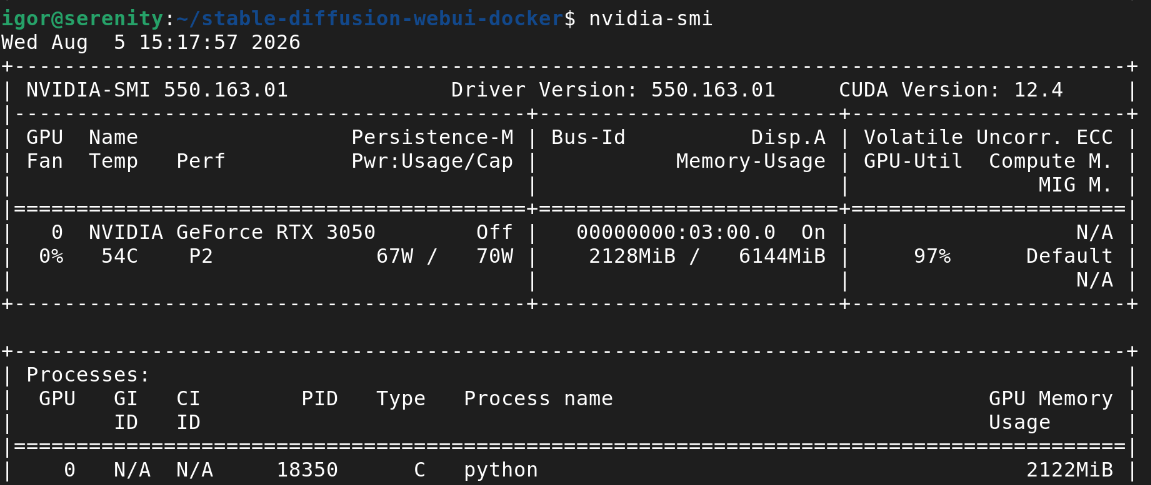 GPU usage while generating an image