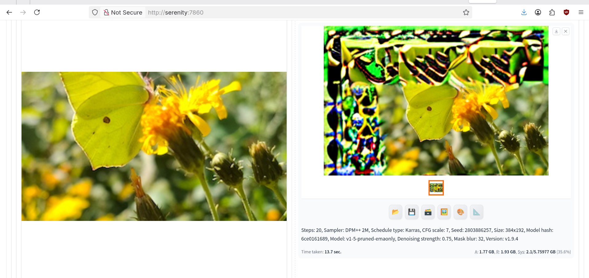 Outpainting example