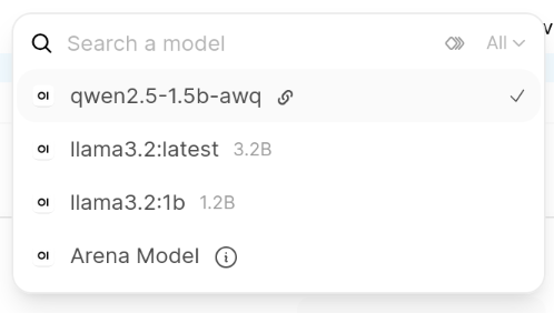 Switching between the Ollama and vLLM models in Open WebUI