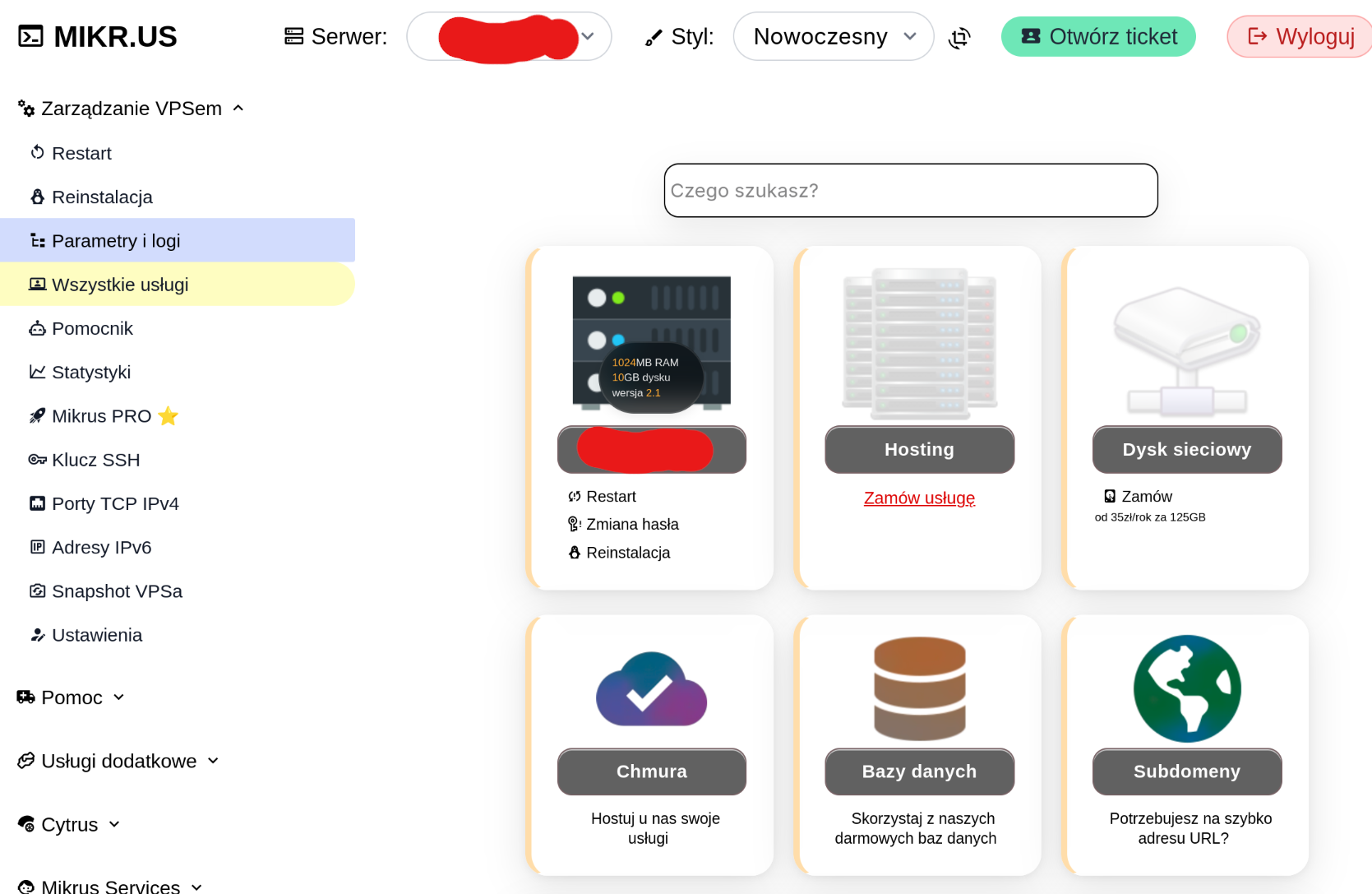 Mikrus admin panel